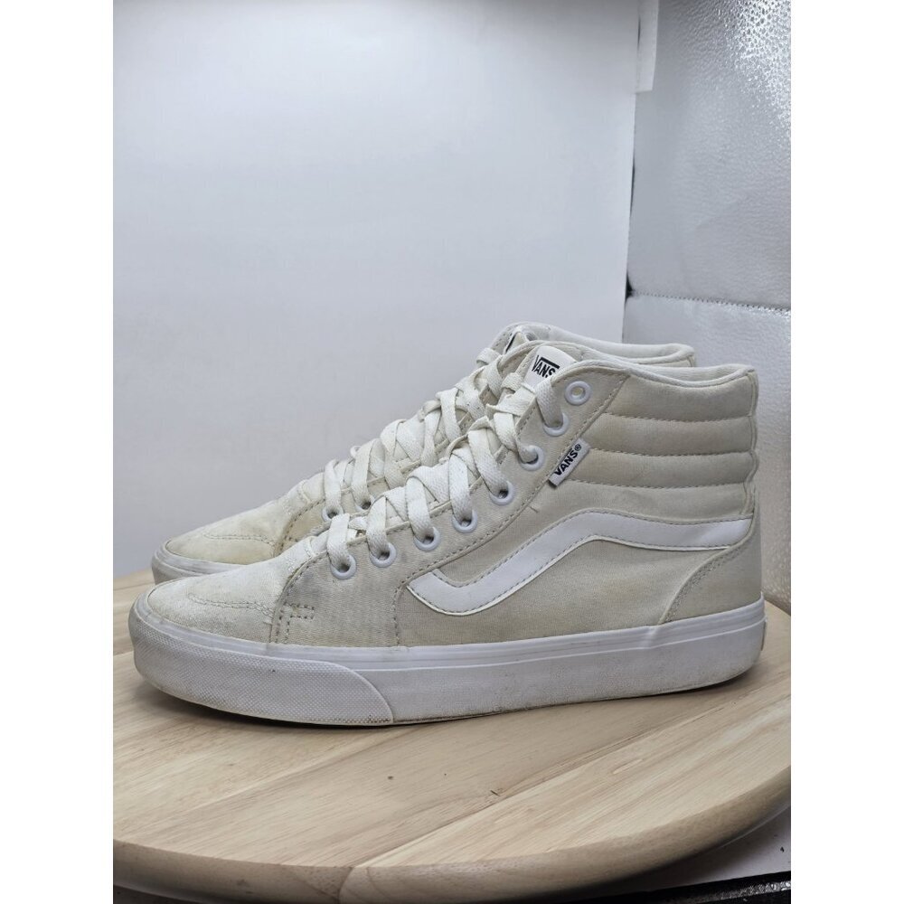 Vans Sk8-Hi High Top Sneakers in Cream and White